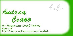 andrea csapo business card